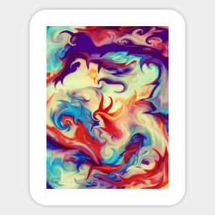 Abstract Liquid Paint Texture Sticker